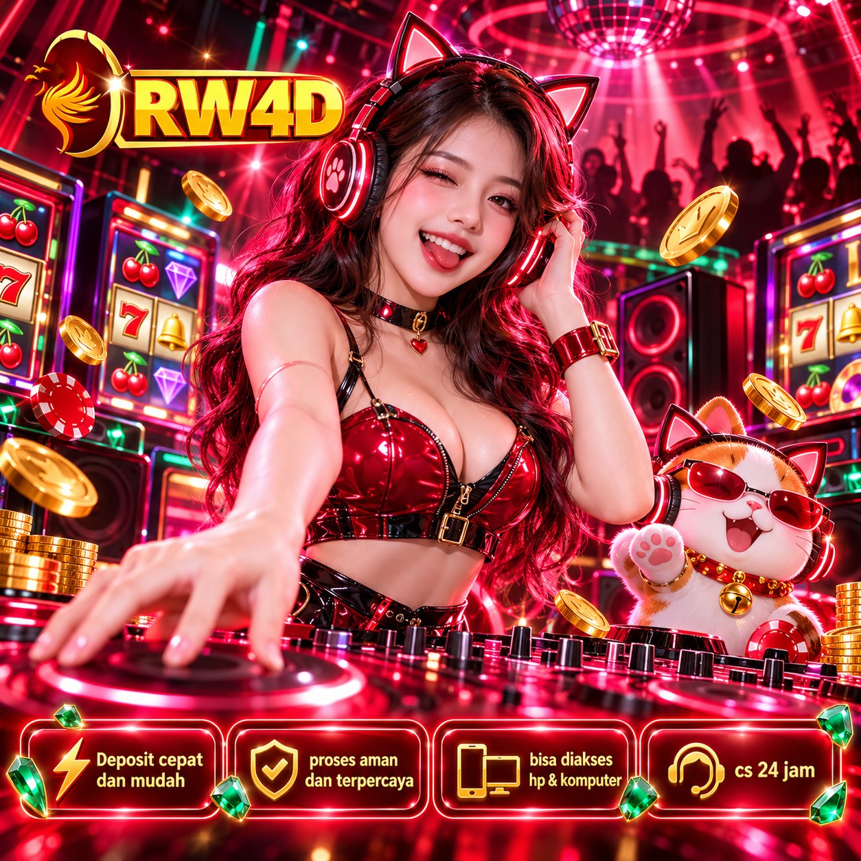 Banner RW4D dengan tema DJ dan musik